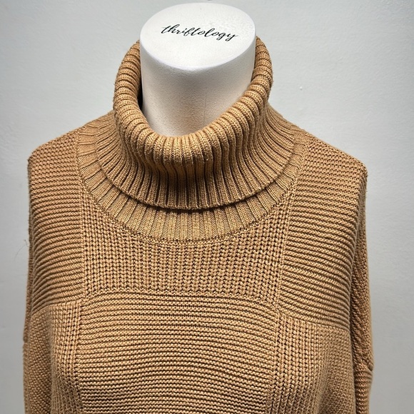 Staud Benny Sweater Roll Neck Turtleneck Long Sleeve Heavy Knit Beige Tan Small - Picture 6 of 9